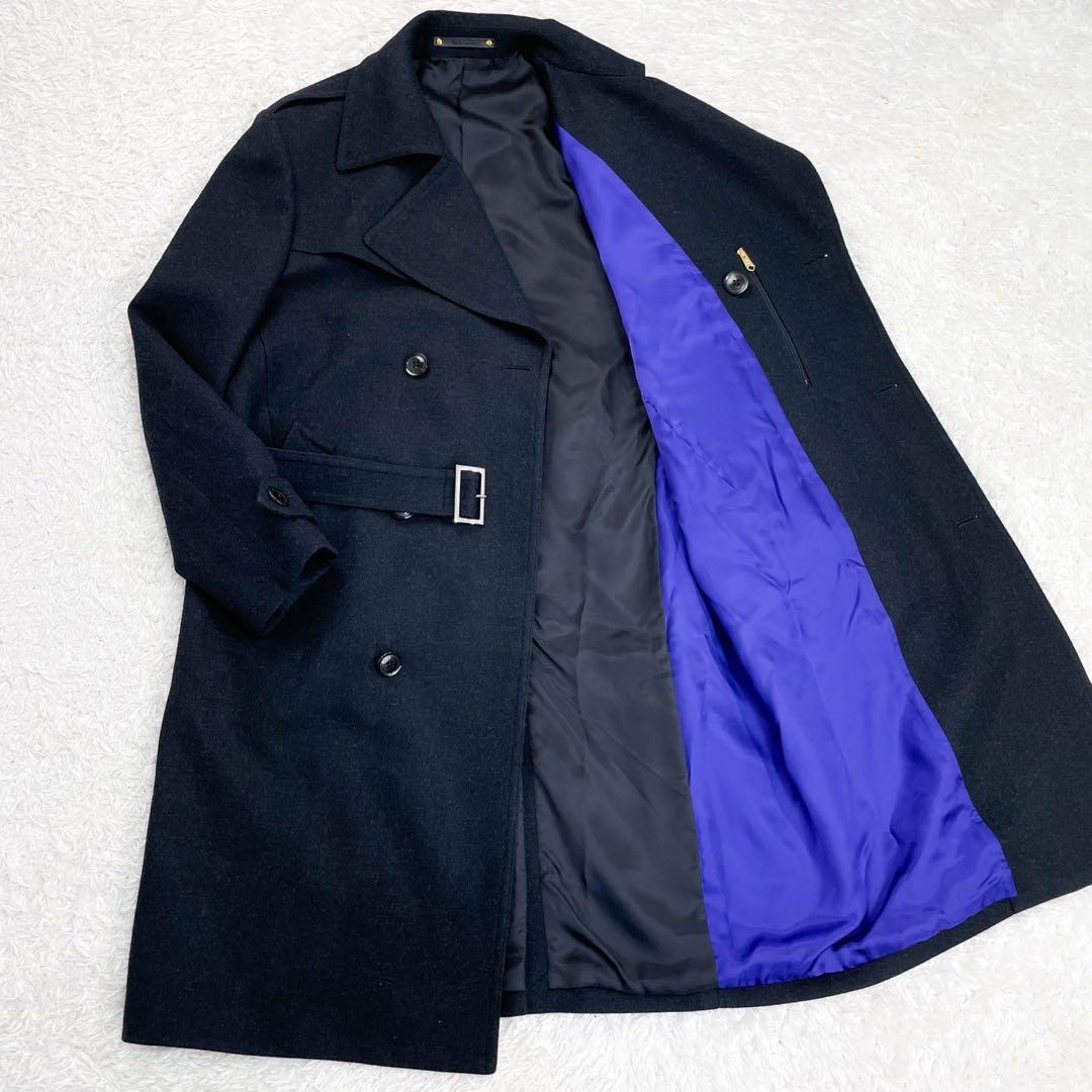 未使用級 Paul Smith ウール メルトン ダブル トレンチコート 黒