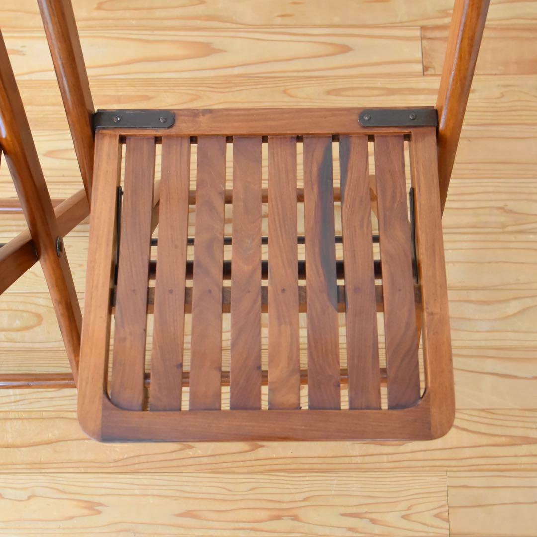 折りたたみ椅子　チーク　2脚セット