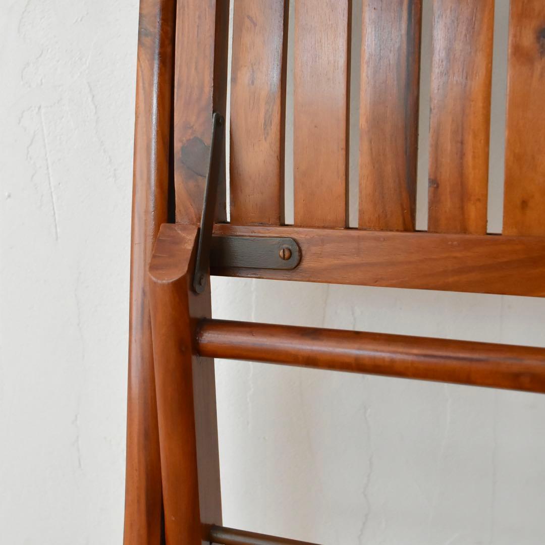 折りたたみ椅子　チーク　2脚セット