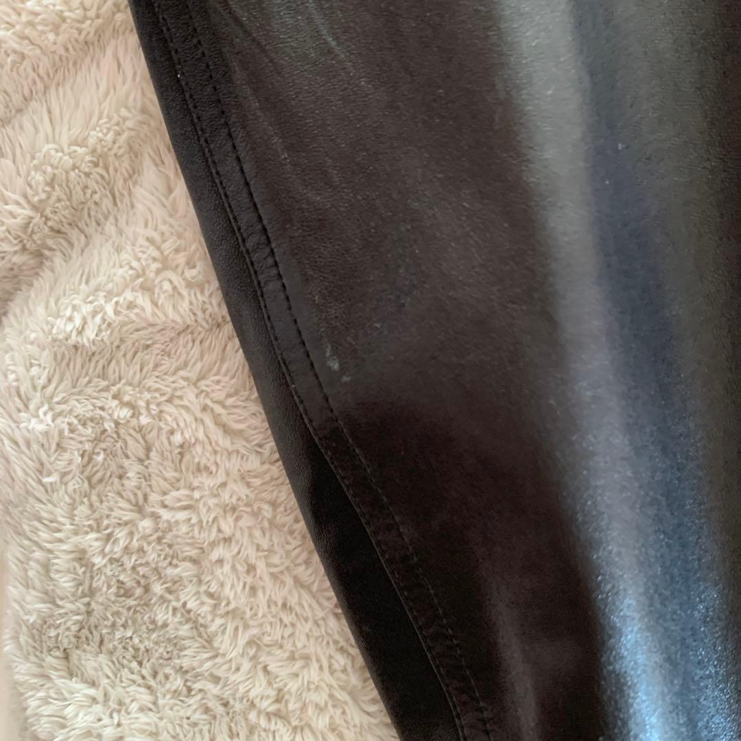 ねこ　　アニエスベー　皮ジャケット　黒　サイズ2