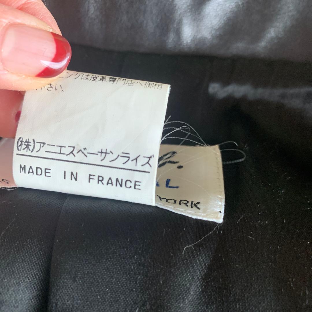 ねこ　　アニエスベー　皮ジャケット　黒　サイズ2