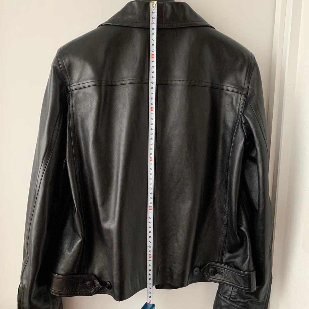 ねこ　　アニエスベー　皮ジャケット　黒　サイズ2