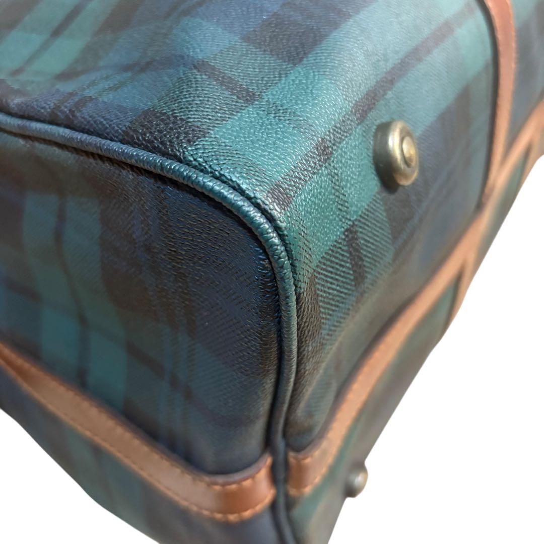 ポロラルフローレン ボストンバッグ 2way グリーン PVC チェック 大容量