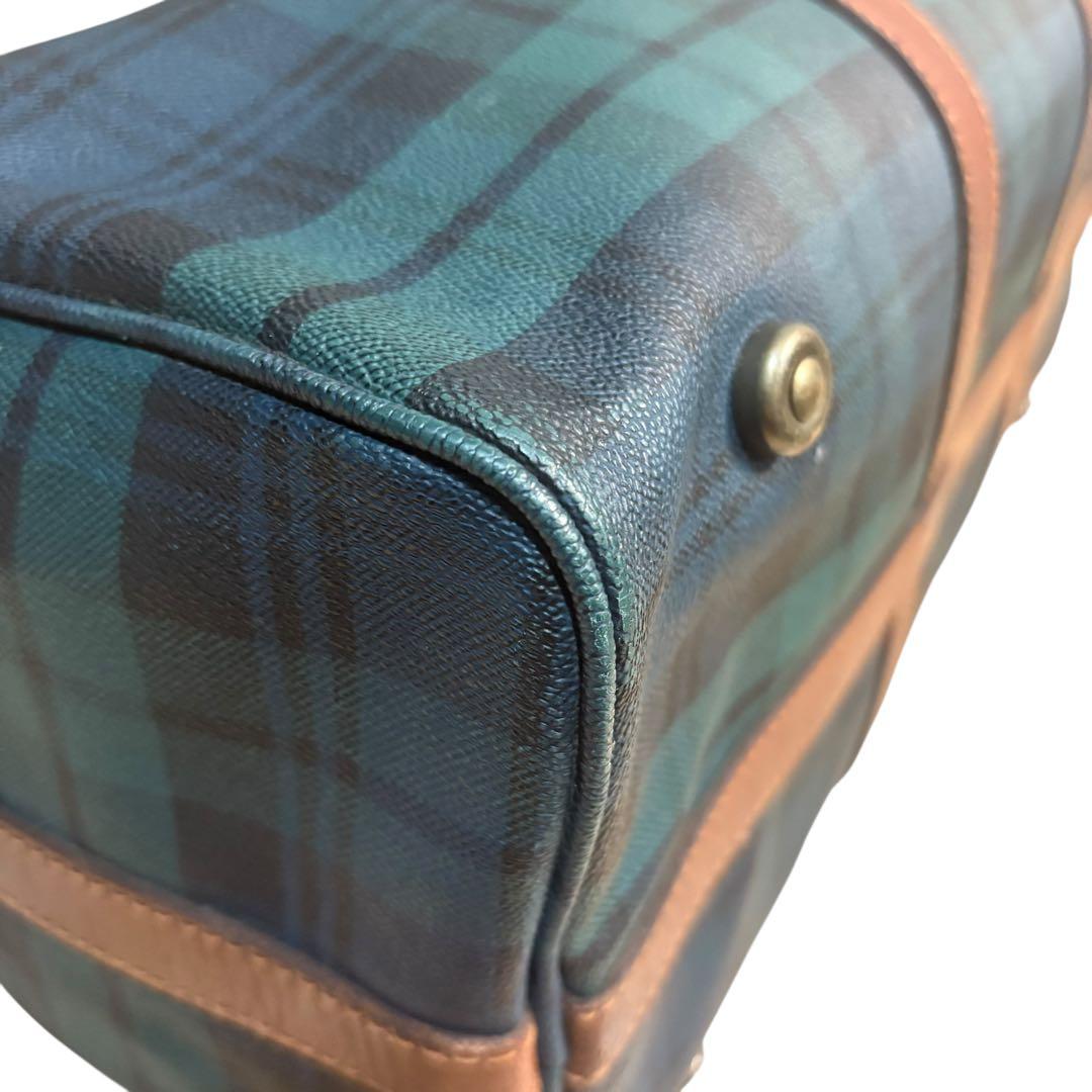 ポロラルフローレン ボストンバッグ 2way グリーン PVC チェック 大容量