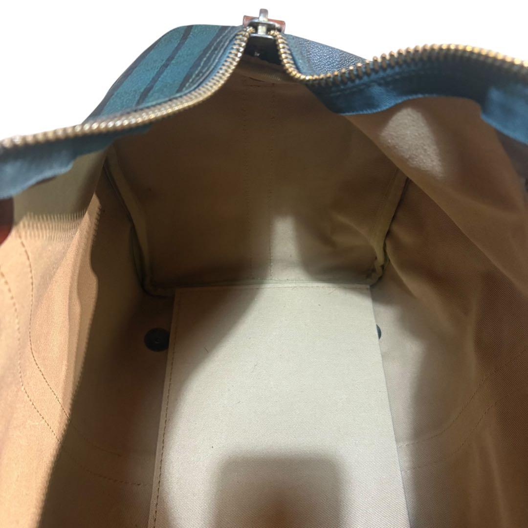 ポロラルフローレン ボストンバッグ 2way グリーン PVC チェック 大容量