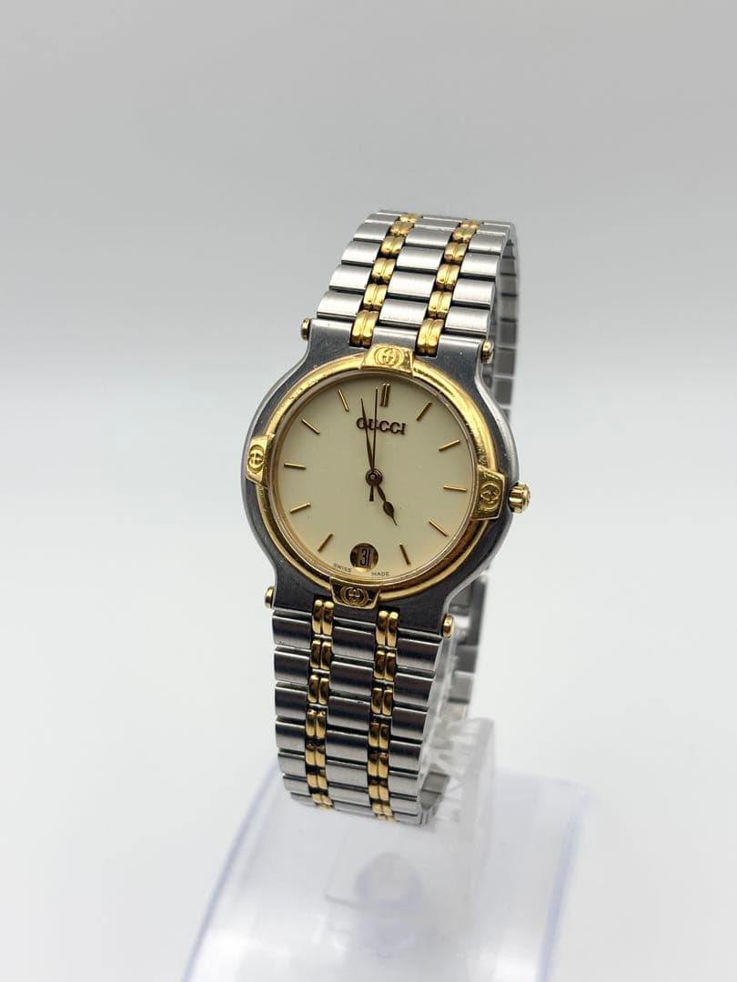 GUCCI グッチ 9000M 腕時計 クォーツ メンズ 2トーン デイト 稼働