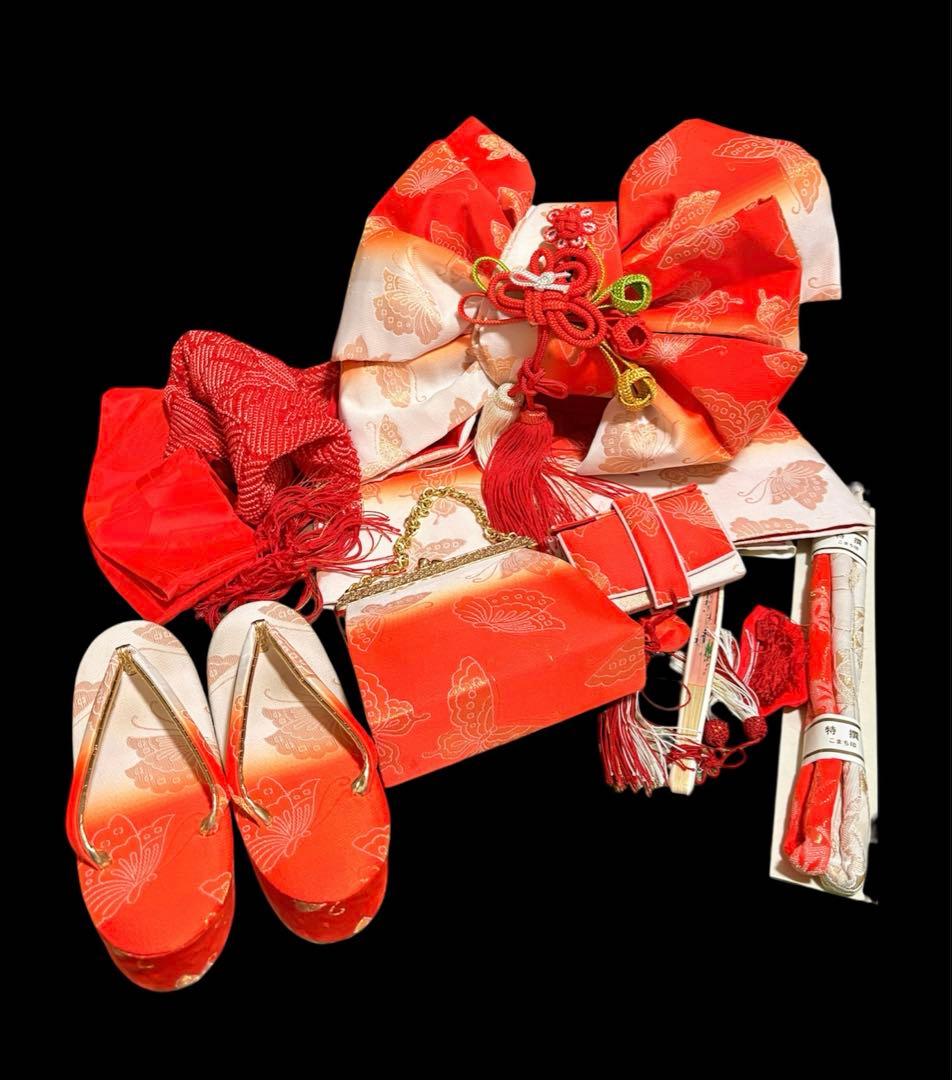 七五三七歳　帯　草履　バック　着物小物セット