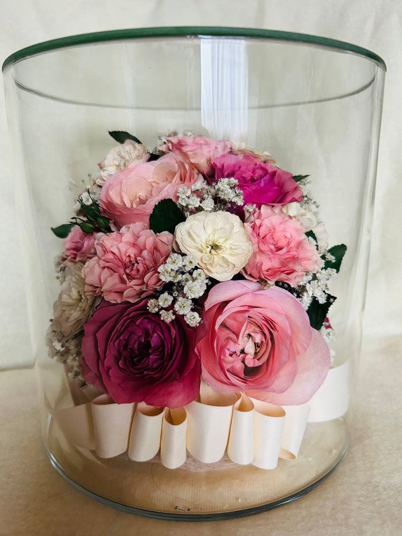 プリザーブドフラワーアレンジメント　花束　ピンク　美品