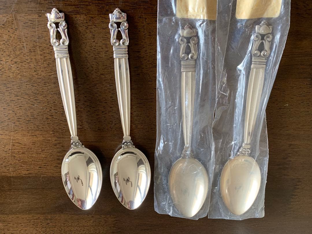 ジョージジェンセン　ACORN デザート/ティースプーン スターリングシルバー