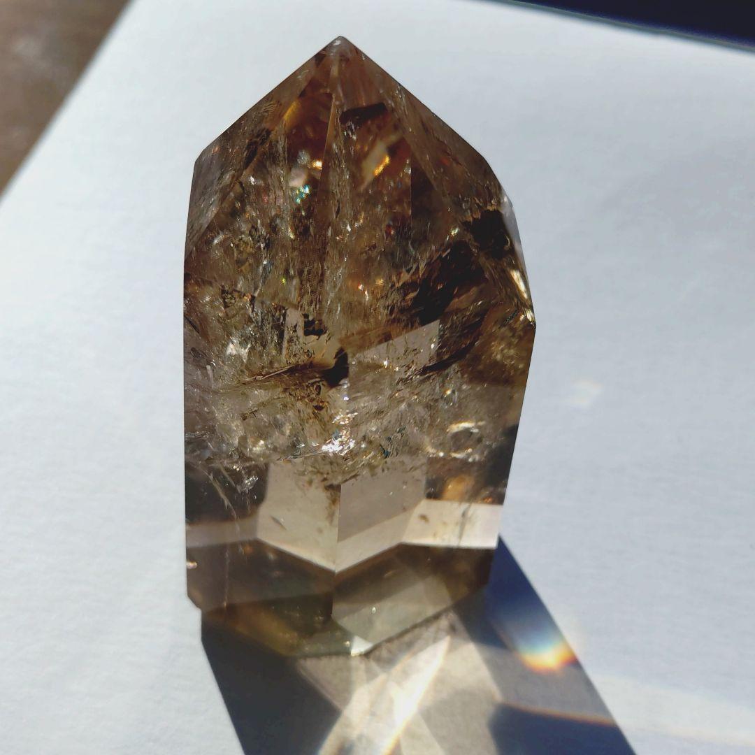 スモーキークォーツ ポリッシュ ポイント★コレクション★天然石 置物 六角柱