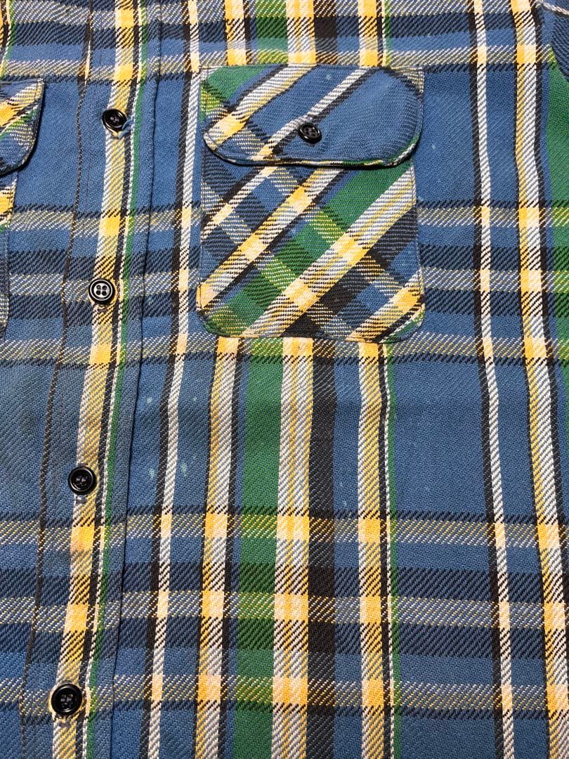 【好配色】USA製！80's FIVE BROTHER ネルシャツ　ヴィンテージ