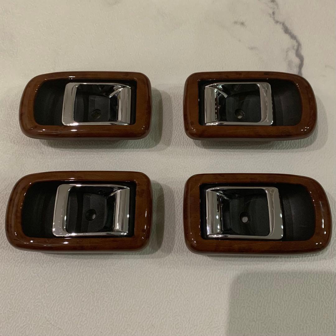 美品　ミラジーノ　L700S インナードアハンドル　ウッド調パネル付き　メッキ