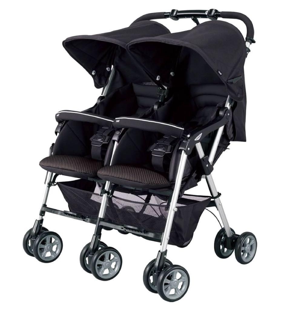 コンビ ツインスピン　双子用　2人乗り　ベビーカー　バギー　レインカバー