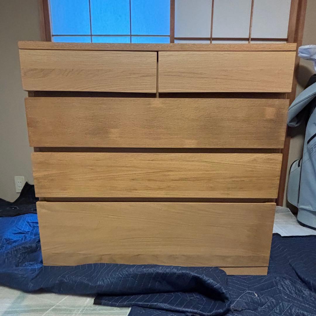 MUJI 無印良品 オーク材 木製チェスト　4段引出