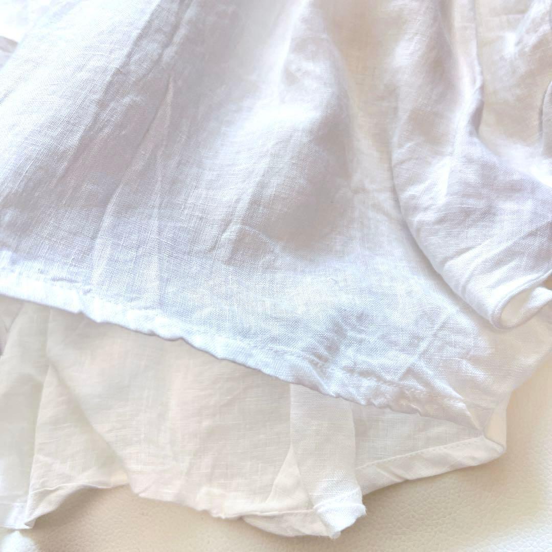 美品 ミズイロインド シャツ 半袖 スタンドカラー リネン 麻 日本製