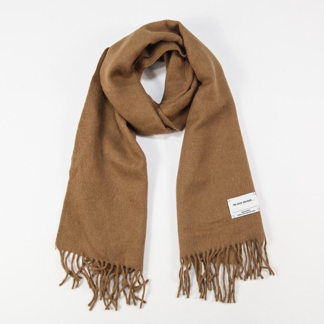 極美品 THE INOUE BROTHERS ベビーアルパカマフラー キャメル