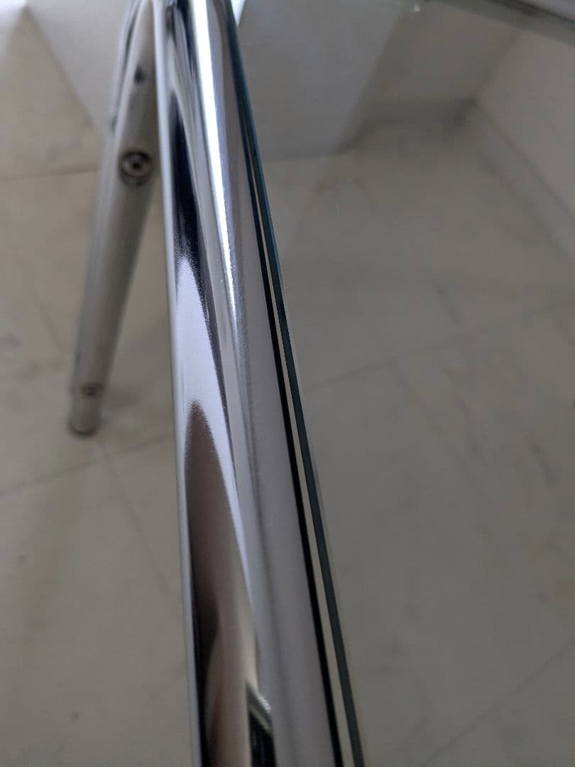 ヴィンテージ クローム ガラステーブル ポストモダン ミッドセンチュリー