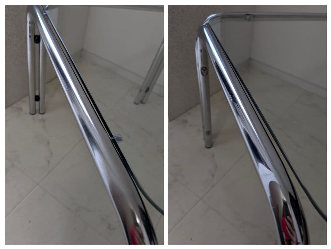 ヴィンテージ クローム ガラステーブル ポストモダン ミッドセンチュリー