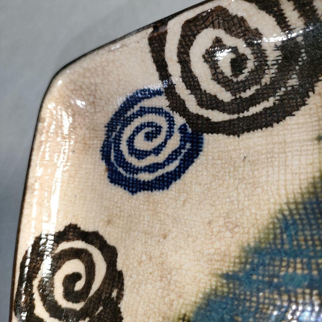 A1306-7/織部焼/織部四方皿10客/向付/銘々皿/角皿/菓子皿/懐石道具/