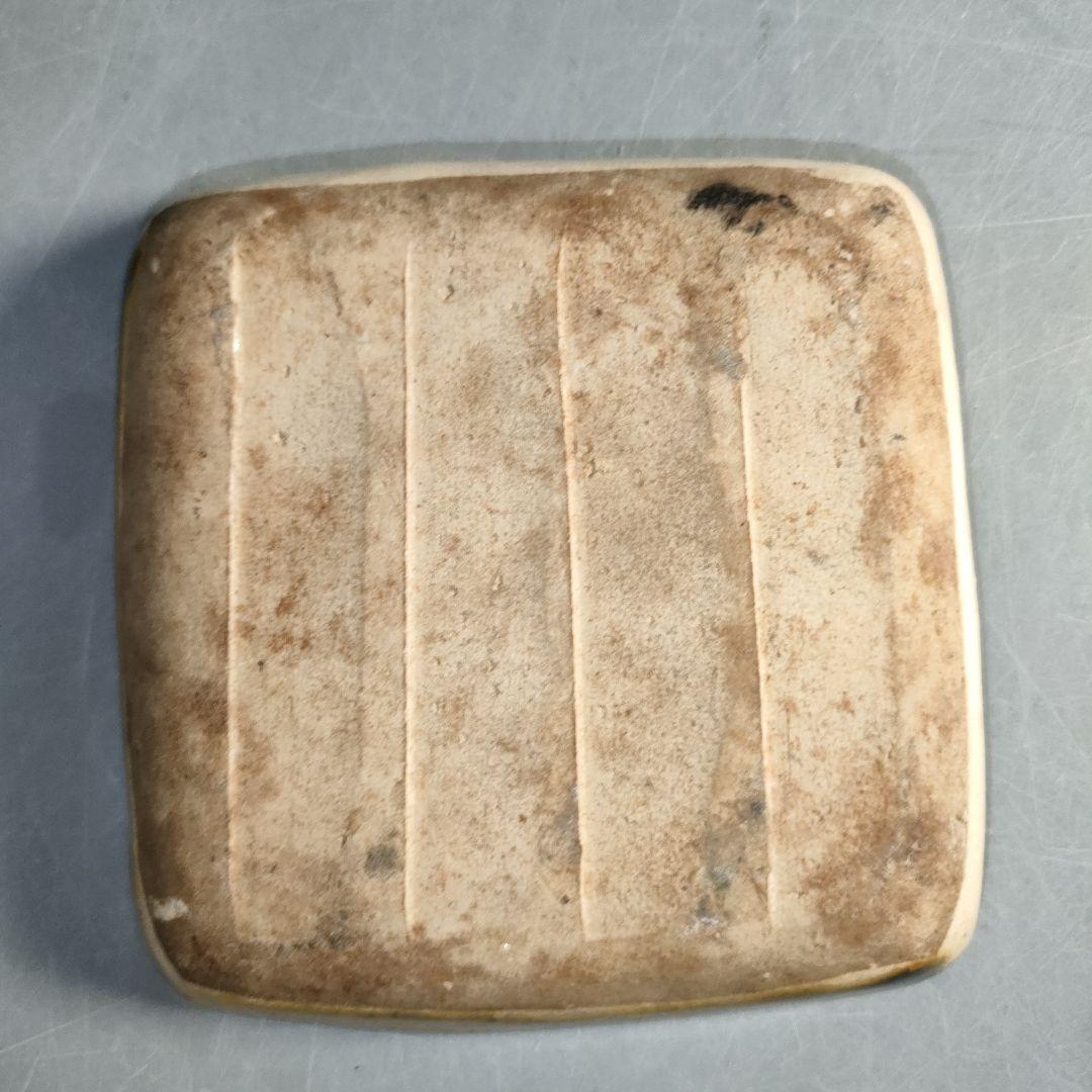 A1306-7/織部焼/織部四方皿10客/向付/銘々皿/角皿/菓子皿/懐石道具/