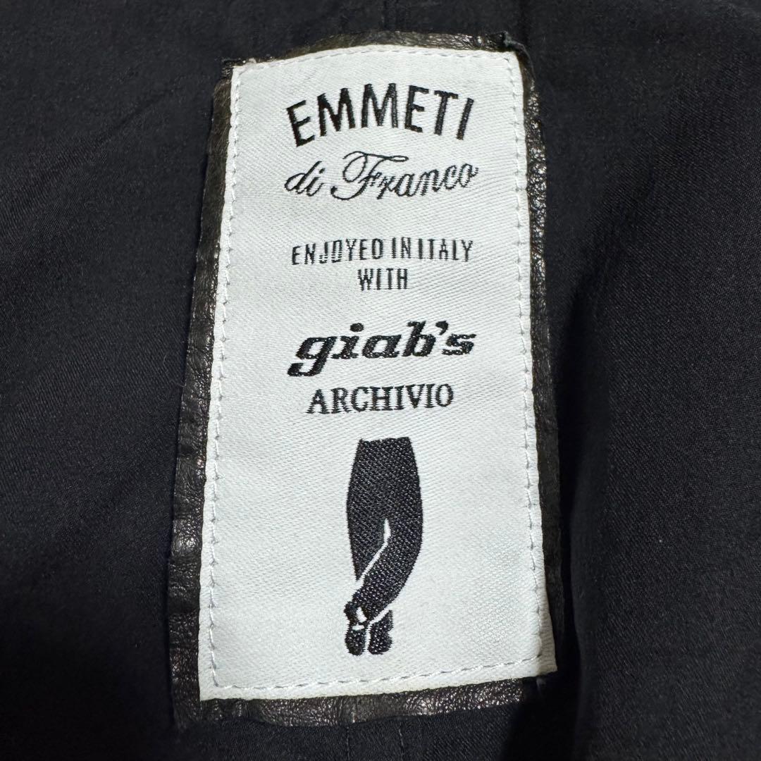 エンメティ シングルライダースジャケット ブラックgiab's archivio