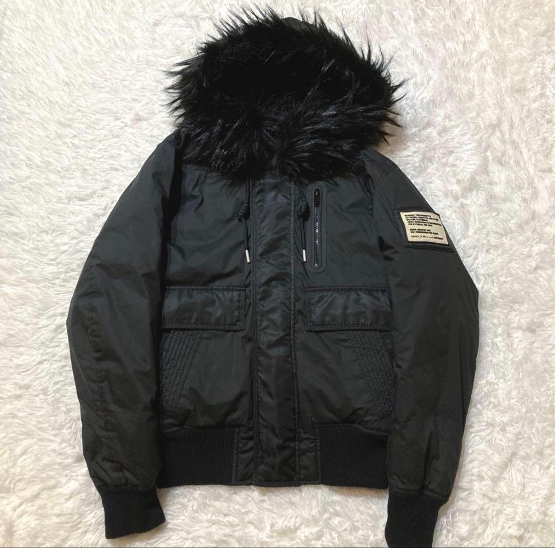 【美品】ディーゼル　N-2B フライトジャケット　中綿ダウンジャケット　黒