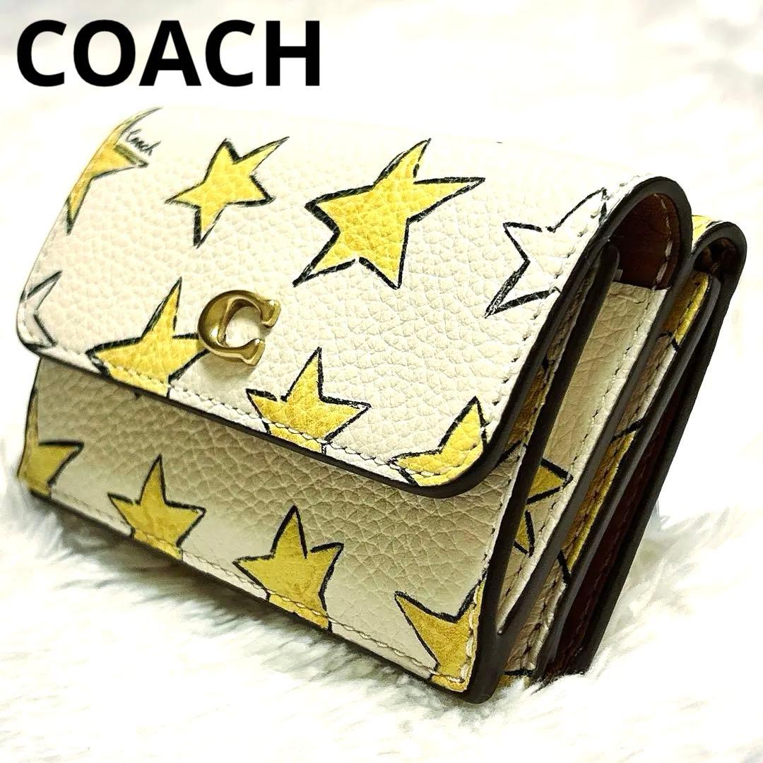 未使用級✨COACH✨コーチ 三つ折り 財布 星 スター コンパクト