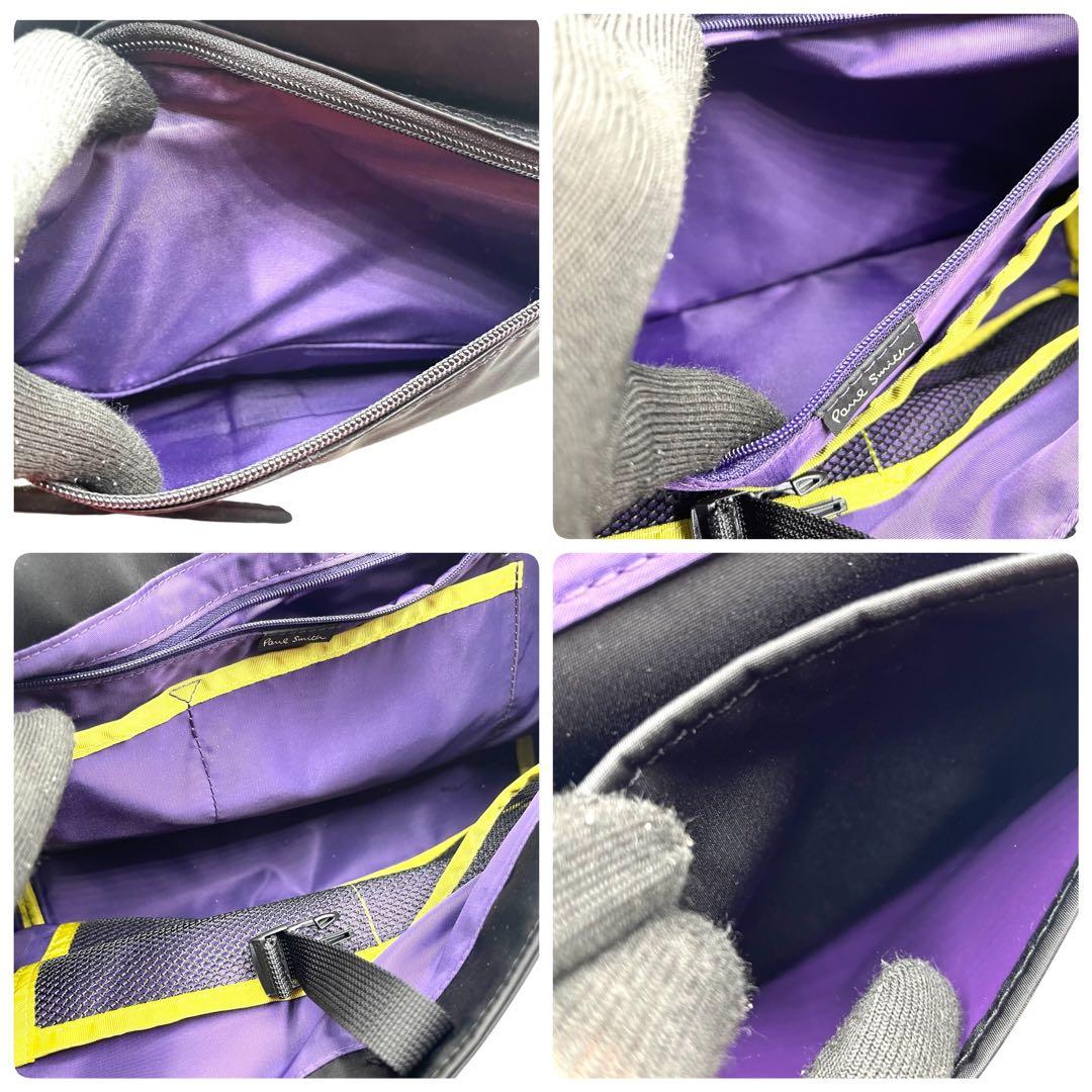 ポールスミス　ショルダーバッグ　肩掛け　斜め掛け　ブラック　ナイロン　多収納