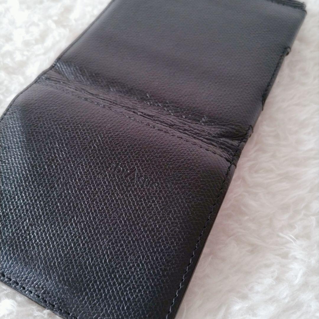 abrAsus 薄い財布 左利き用 ブラック 本革 二つ折り刻印