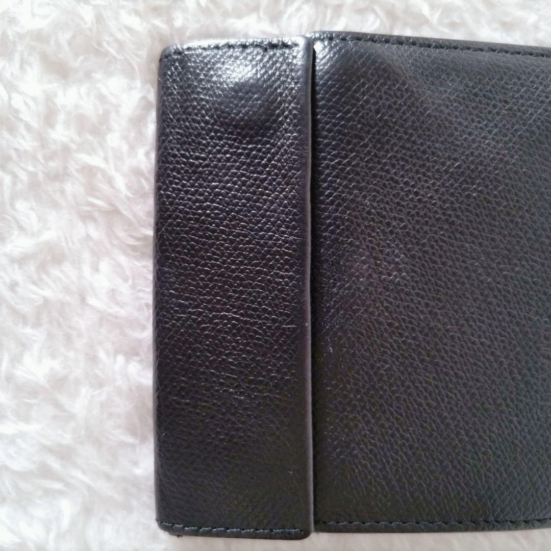 abrAsus 薄い財布 左利き用 ブラック 本革 二つ折り刻印