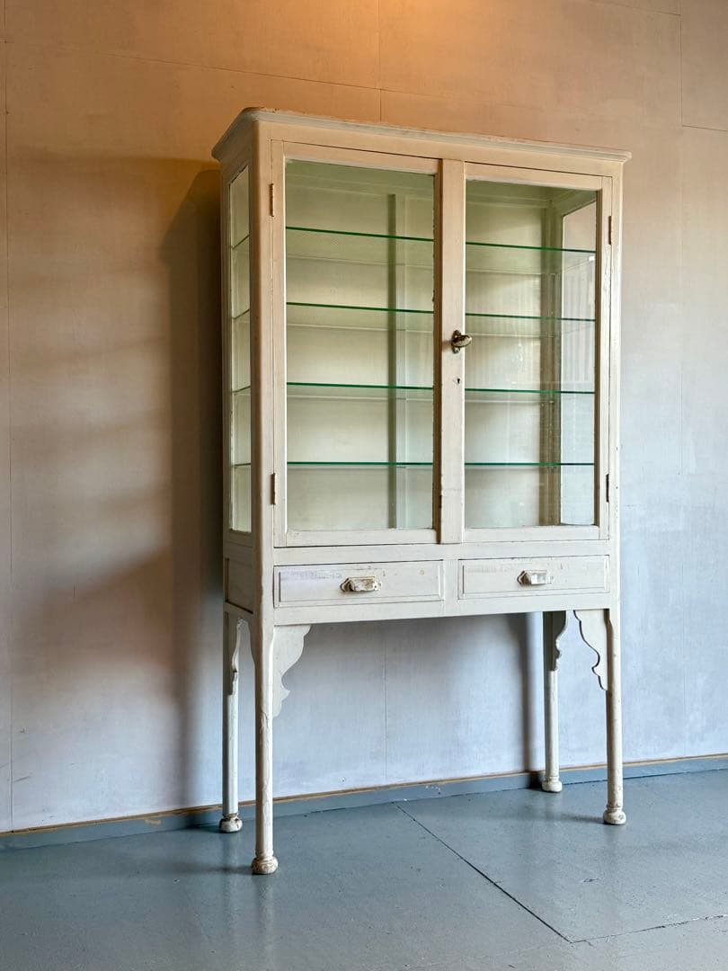 引取り限定 ケビント 医療棚 飾り棚 キャビネット 木製 ガラスショーケース