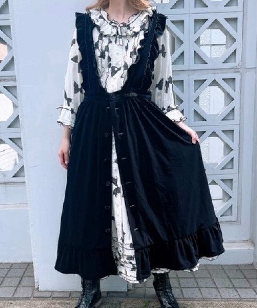 ピンクハウス スノーベロアジャンパースカート