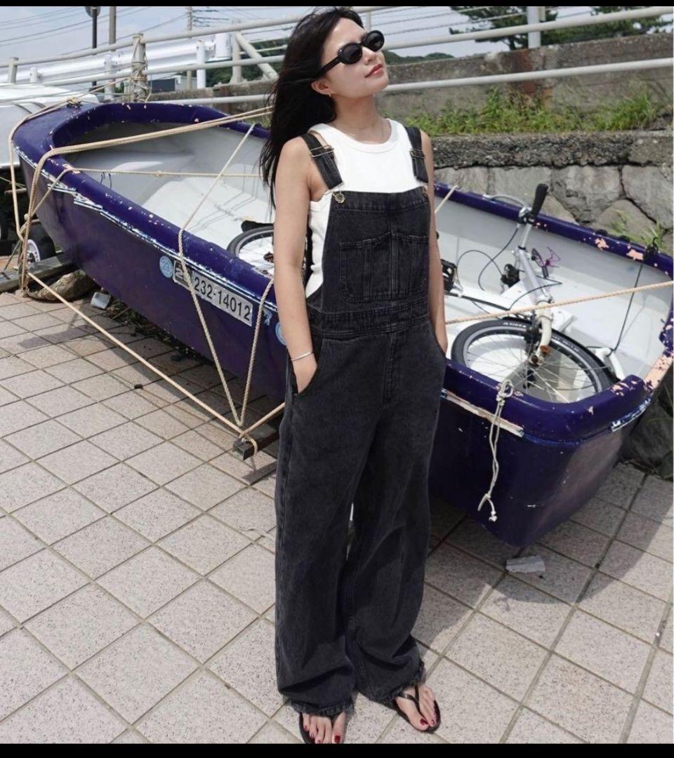 searoomlynn vintage looseオーバーオール M ブラック