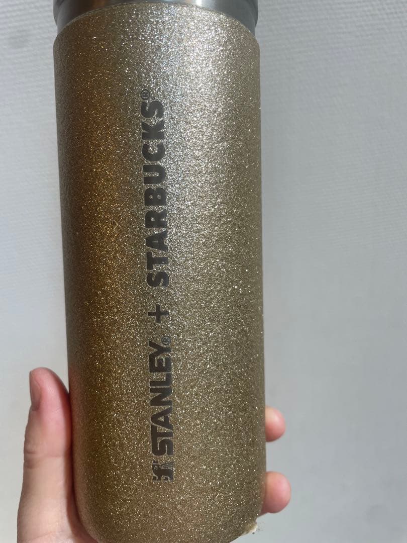 新品！スタバステンレスボトルSTANLEYグリッターゴールド473ml