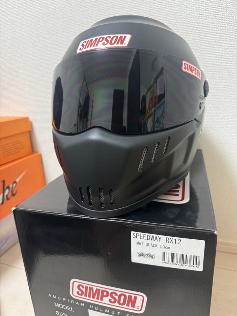 新品未使用 SIMPSON シンプソンRX12 マットブラック 59㎝ Mサイズ