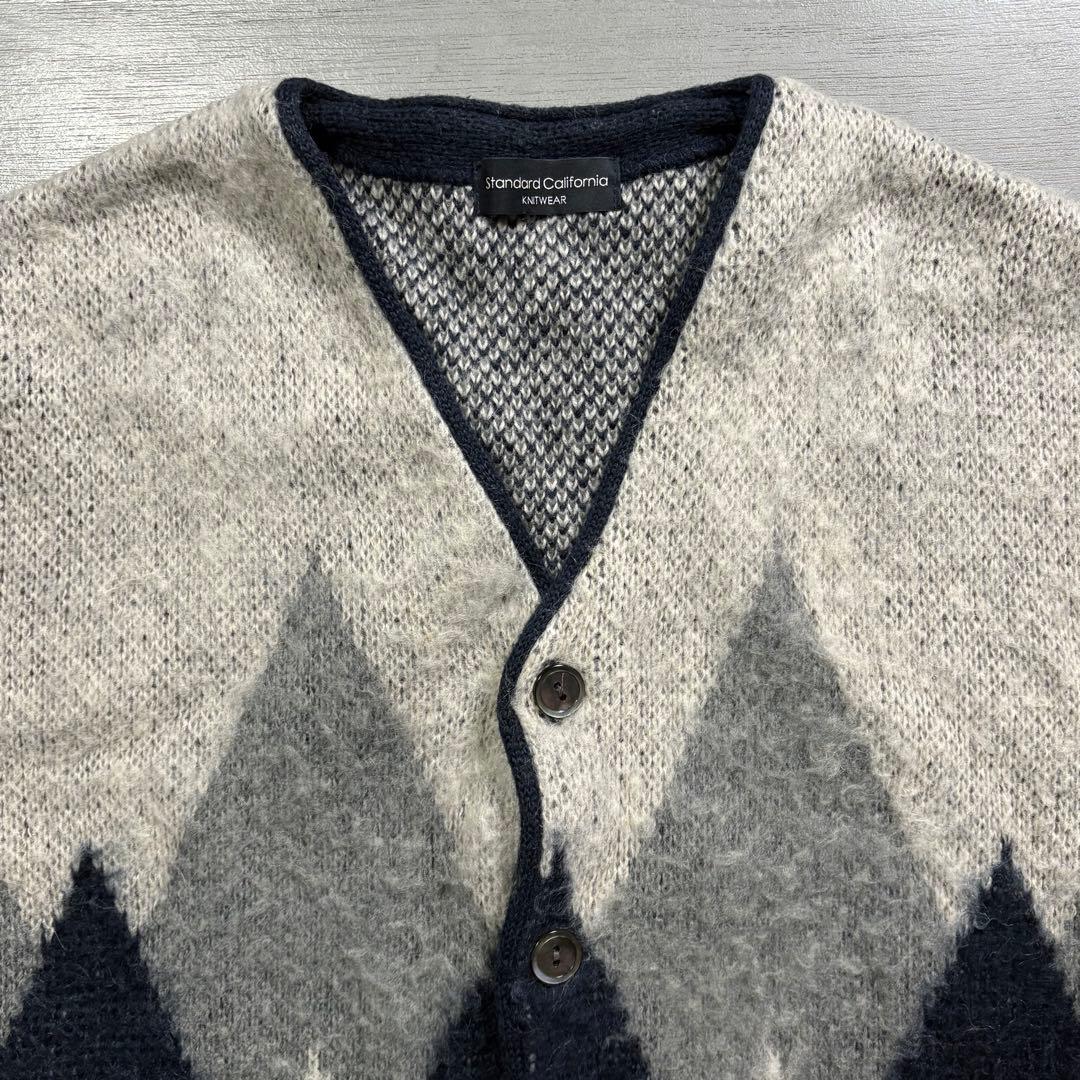 Standard California モヘヤカーディガン　アーガイル　M