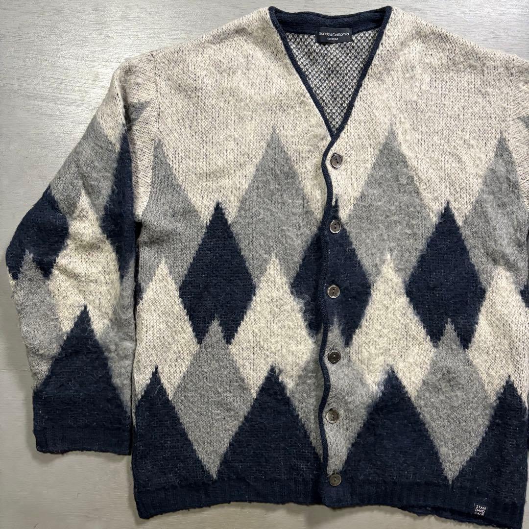 Standard California モヘヤカーディガン　アーガイル　M
