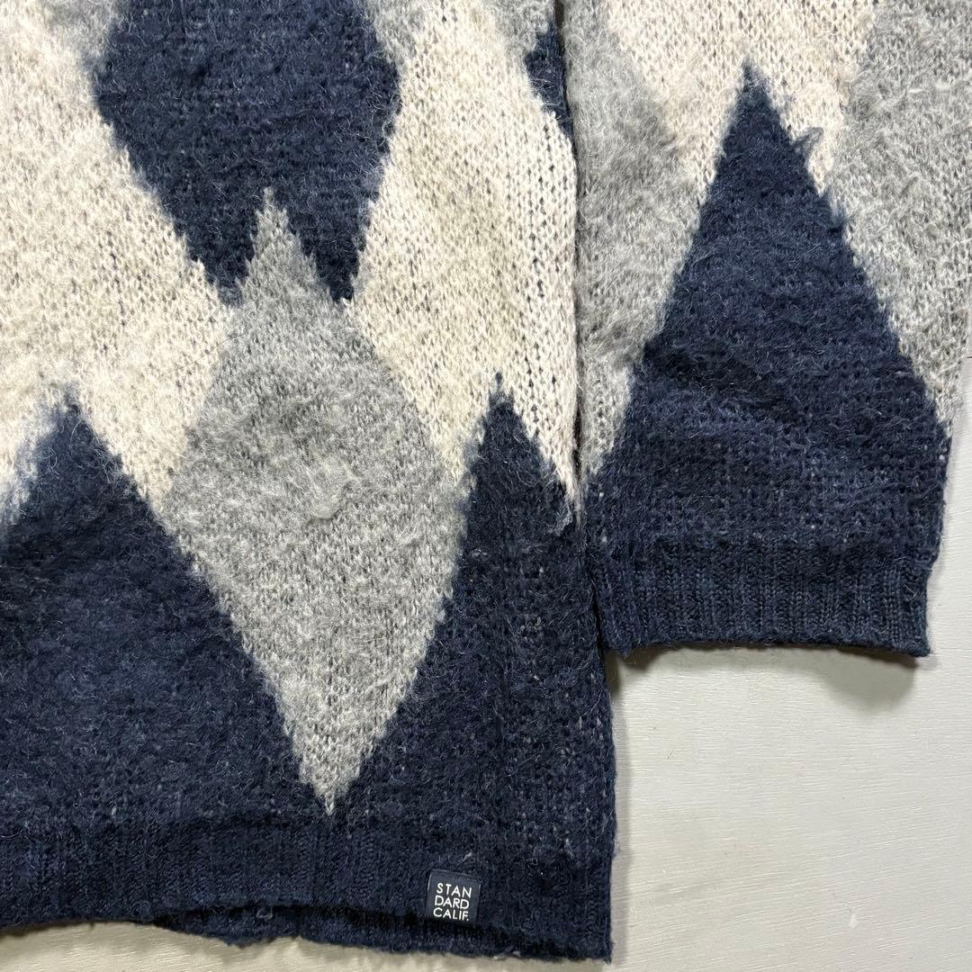 Standard California モヘヤカーディガン　アーガイル　M
