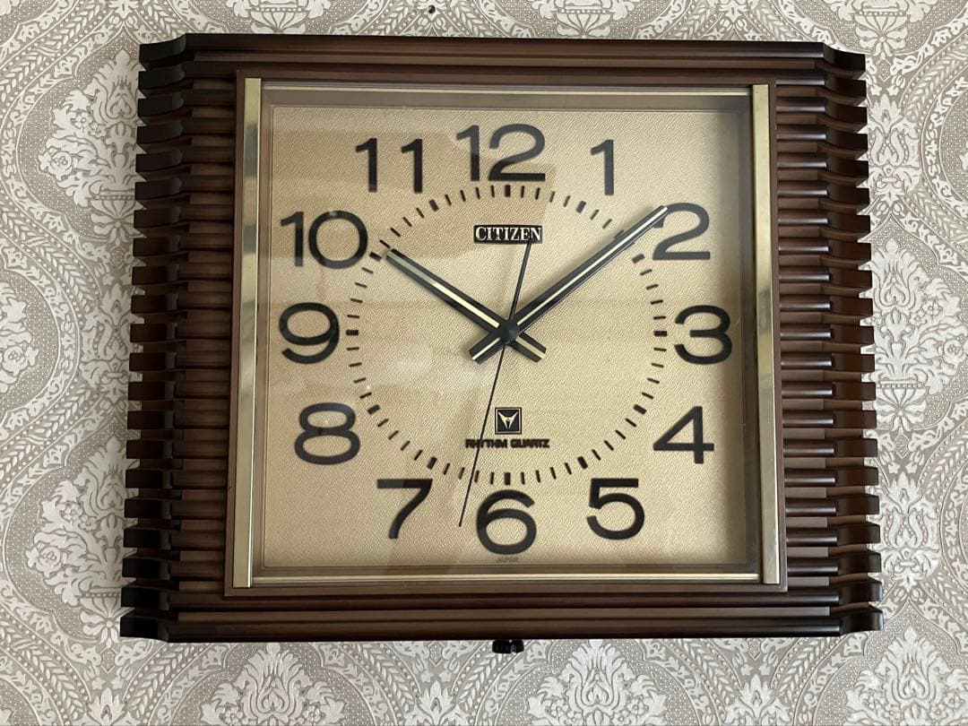 シチズン　昭和レトロ　壁掛け時計　水晶時計　リズムクォーツ　レトロインテリア