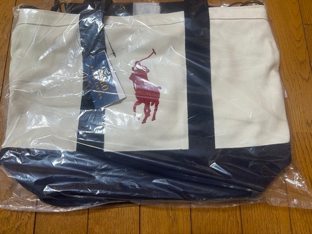 新品未使用[ポロラルフローレン]トートBIG PONY コットンショルダー