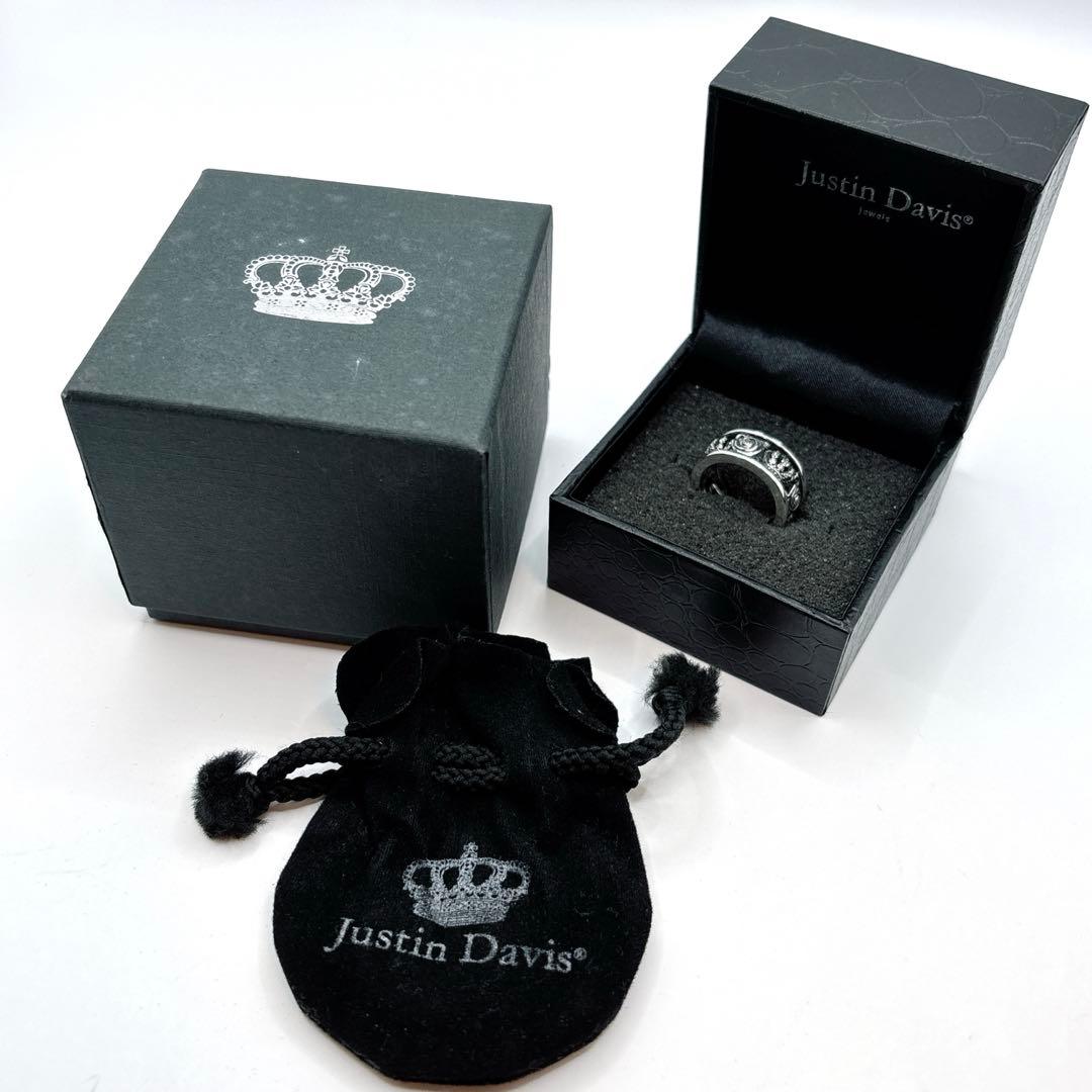 Justin Davis クラウン ローズ 9〜10号 リング シルバー925