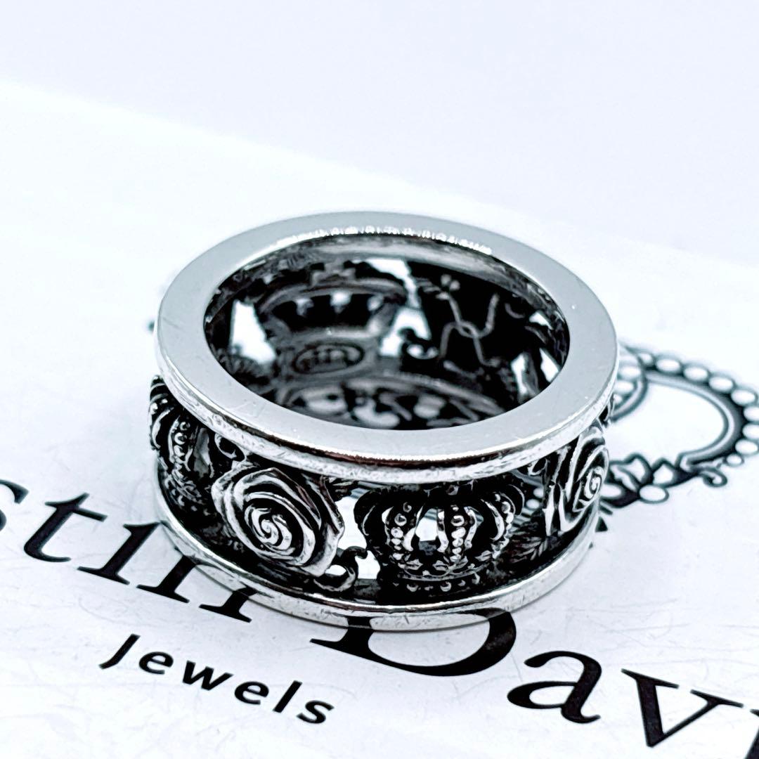 Justin Davis クラウン ローズ 9〜10号 リング シルバー925