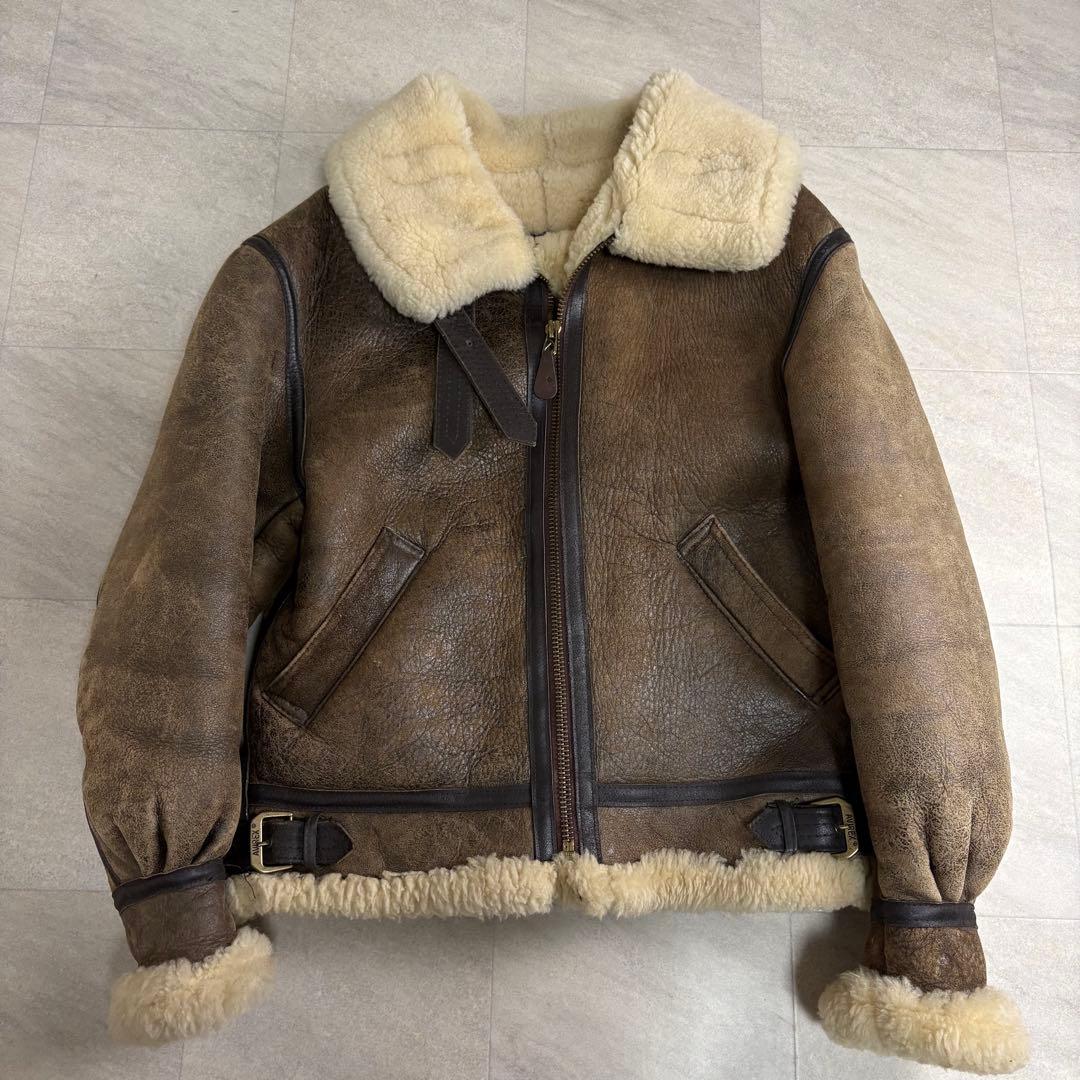 USA製✨AVIREX ムートンフライトジャケット　ボア　B3 サイズ38 M
