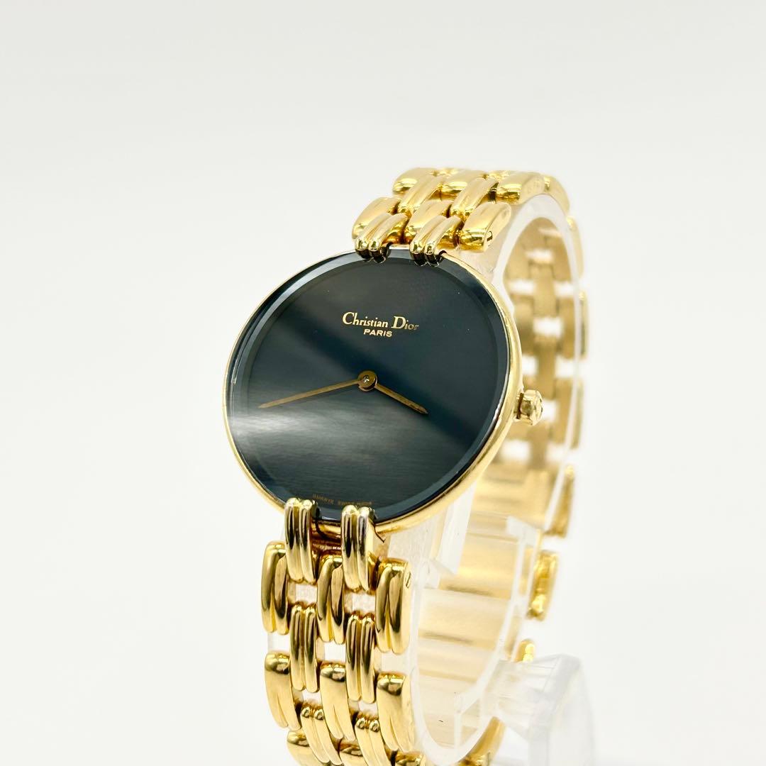 Christian Dior バギラ ブラックダイアル 金コーティング 腕時計