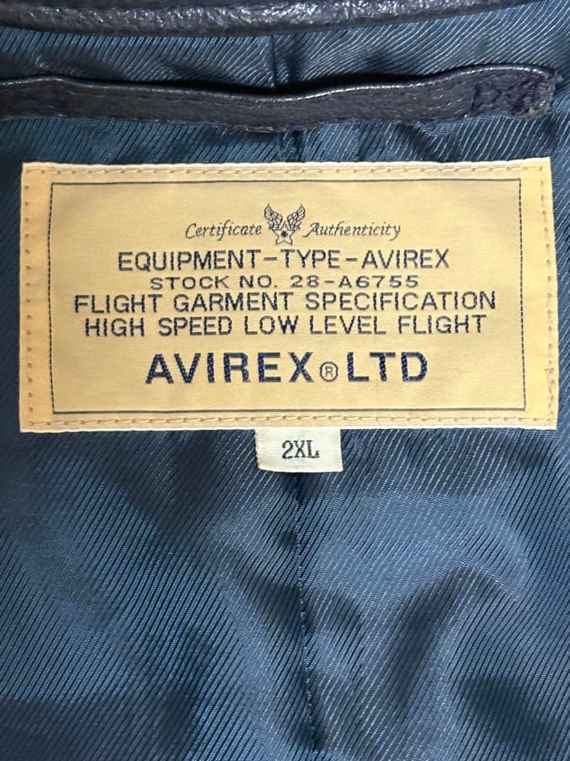 AVIREX シングルライダース ジャケット　２ＸＬ