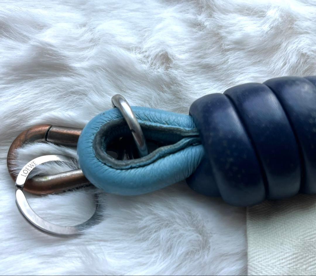 【レア】LOEWE ロエベ　ノットチャーム ネイビー ブルー　キーリング