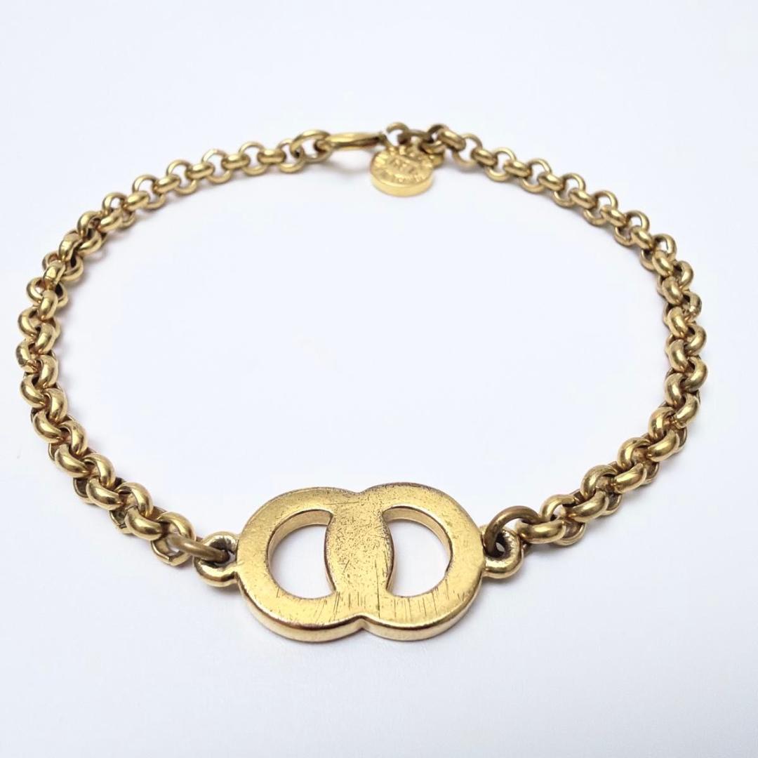 セリーヌ サークルロゴ ブレスレット ラインストーン ゴールド アクセサリー