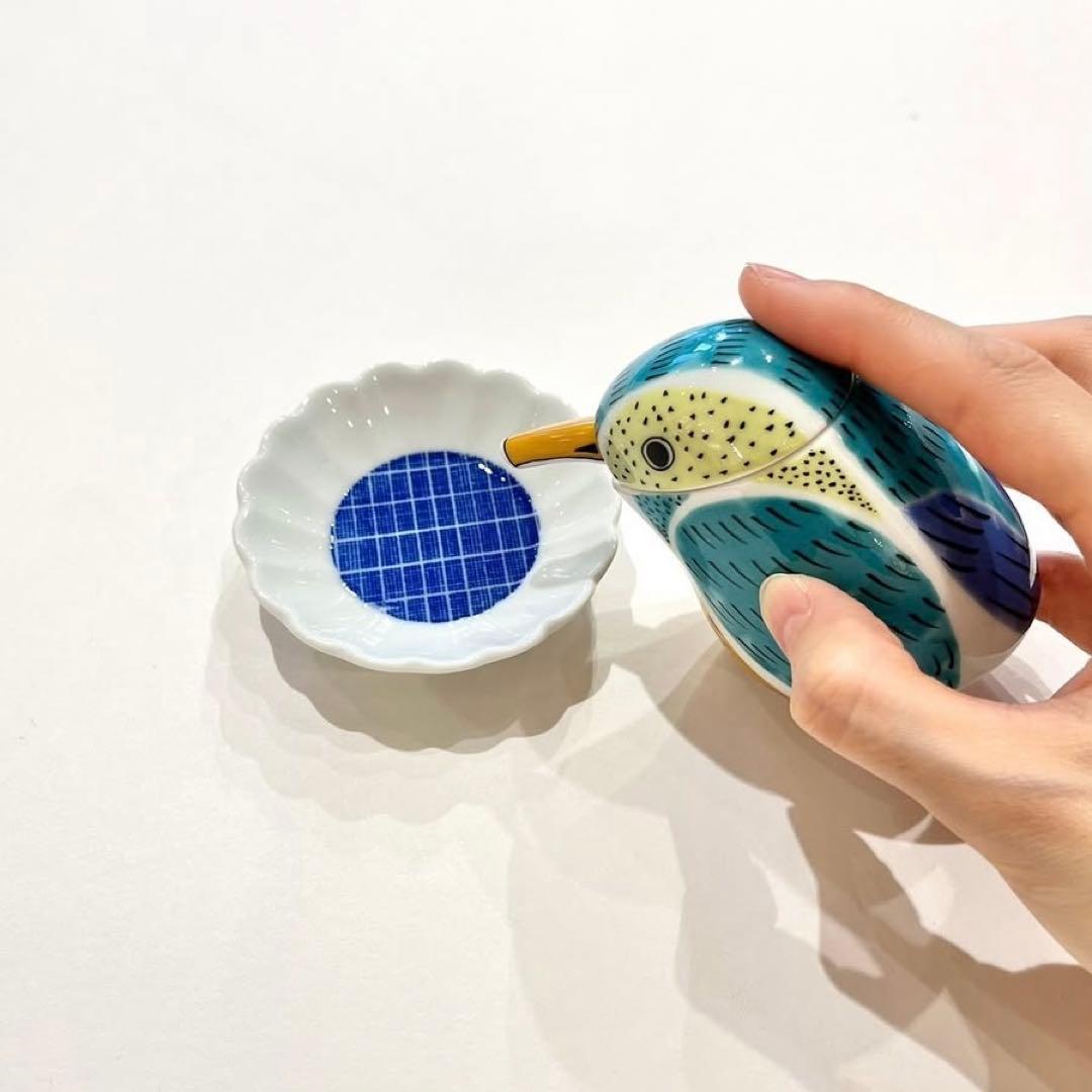 【在庫2】新品】【大人気】有田焼幸楽窯錦川蝉形ミニ汁次　醤油差し