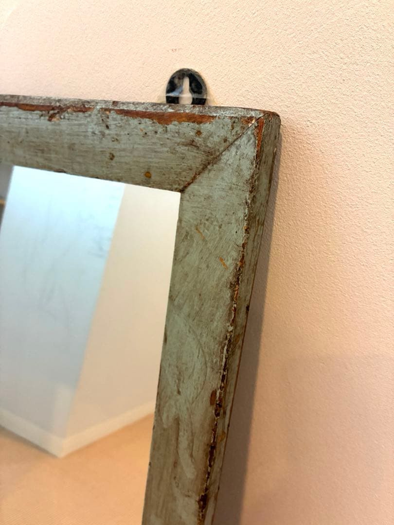 アンティーク 木製 ウッドフレーム 壁掛けミラー ウォールミラー 鏡