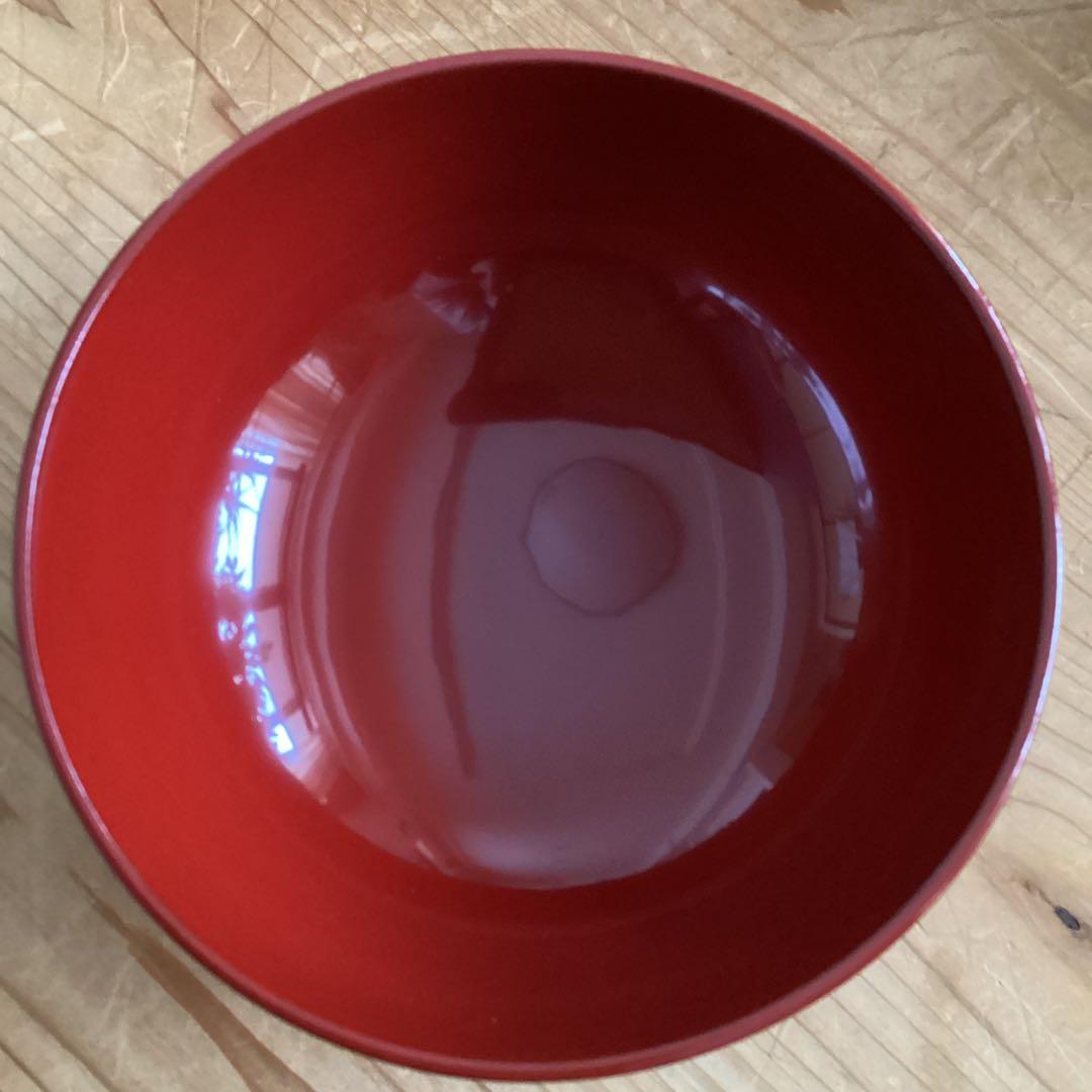 漆器　浄法寺塗　汁椀　５客　本朱　坂田漆器店　木製